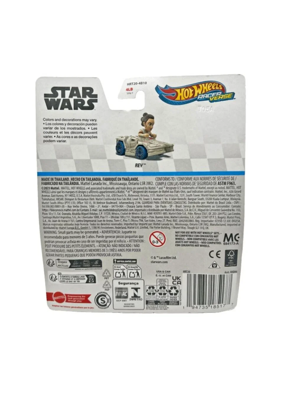 Hot Wheels 2024 Racer Verse Star Wars Rey Millennium Falcon